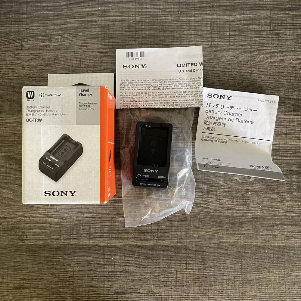Sony BC-TRW USB Battery Charger for NP-FW50 W Series, Black,LED Indicator Tested